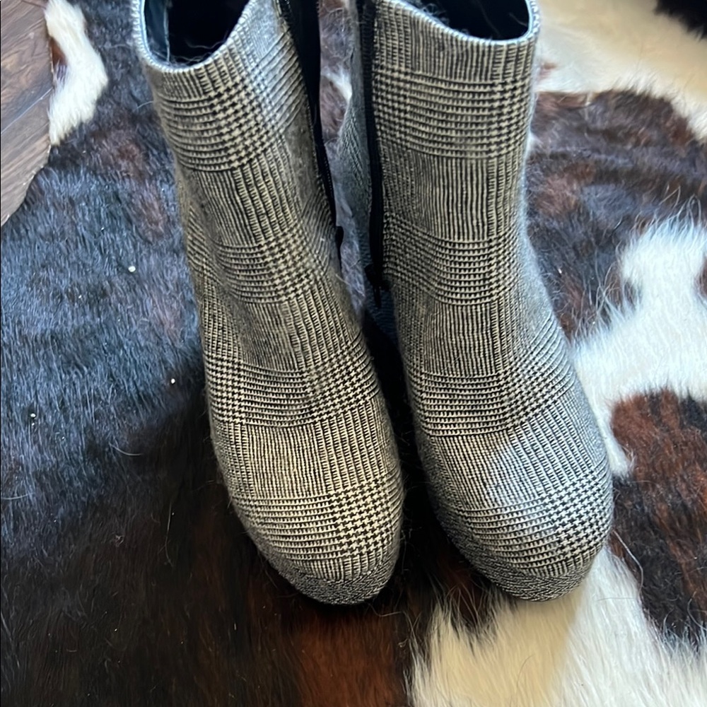 Plaid Ankle Boots